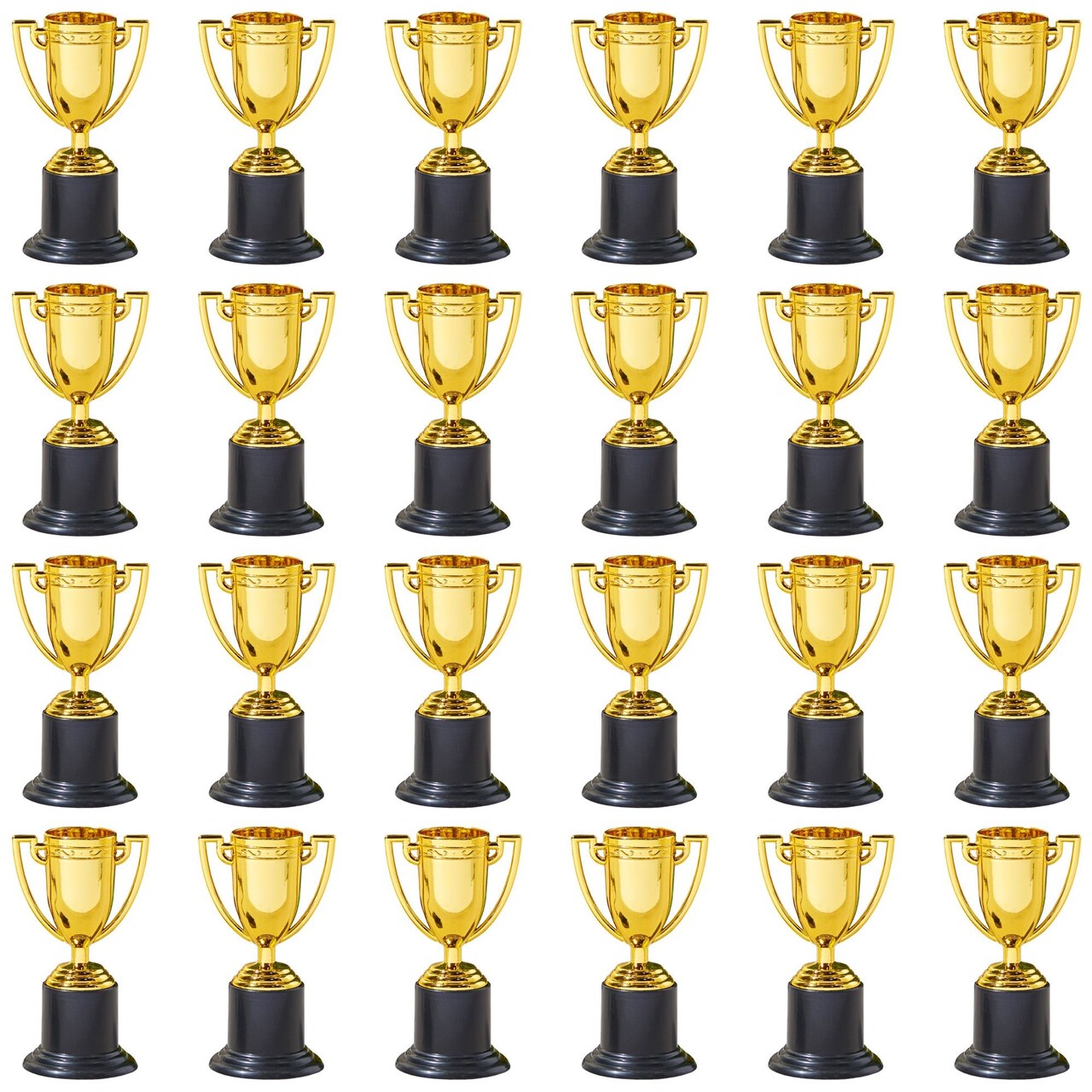 24 Pack Mini Trophies for Awards, Gold Participation Trophy Cups for Sports Tournaments and Competitions (4 in)